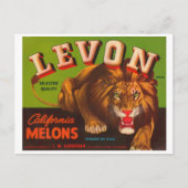 Levon Calfironia Melons Crate Label - Lion Briefkaart (Voorkant)