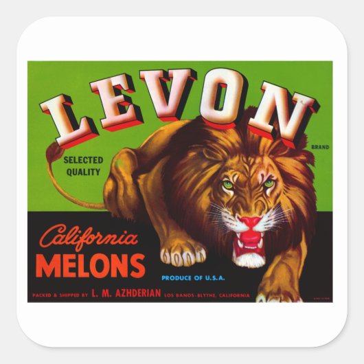 Levon California Melons Vierkante Sticker (Voorkant)