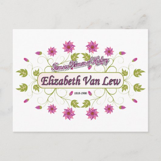 Lew ~ Elizabeth Van / Famous USA Women Briefkaart (Voorkant)