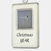 Lewellin Setter Verzilverd Omlijst Ornament (Links)