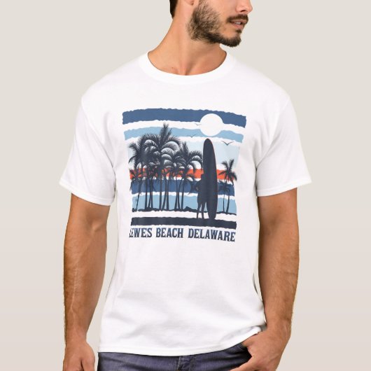 Lewes Beach Delaware Vacation 80S Beach So T-shirt (Voorkant)