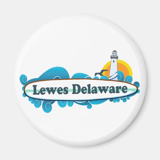 Lewes Beach "Surf" Design. Magneet (Voorkant)