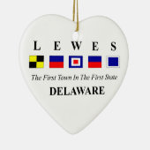 Lewes, DE 2- Nautical Flag Spelling Keramisch Ornament (Rechts)