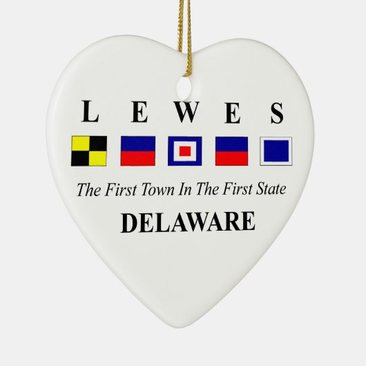 Lewes, DE 2- Nautical Flag Spelling Keramisch Ornament (Rechts)