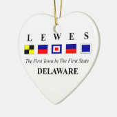 Lewes, DE 2- Nautical Flag Spelling Keramisch Ornament (Links)