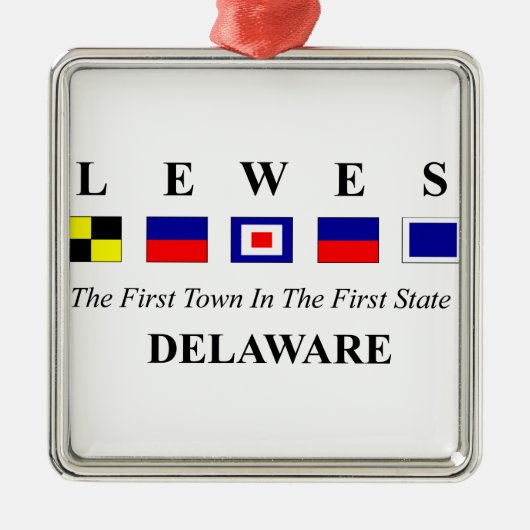 Lewes, DE 2- Nautical Flag Spelling Metalen Ornament (Voorkant)