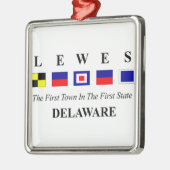 Lewes, DE 2- Nautical Flag Spelling Metalen Ornament (Links)