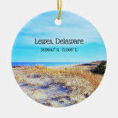 Lewes Delaware met Coordinates Ornament (Voorkant)