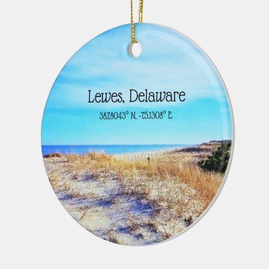Lewes Delaware met Coordinates Ornament (Links)