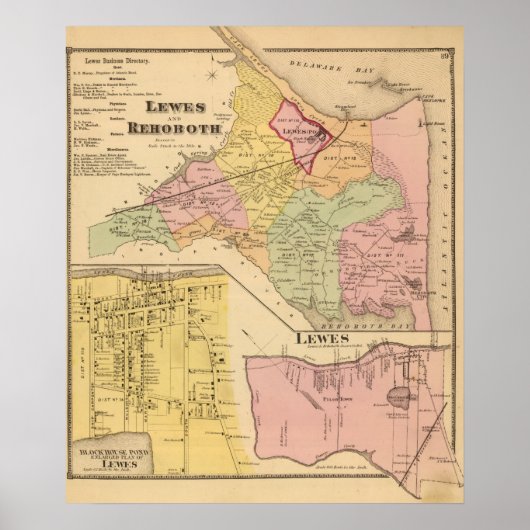 Lewes en Rehoboth Poster (Voorkant)