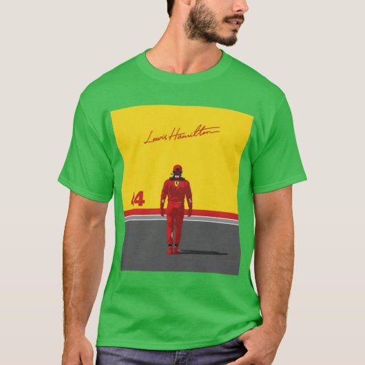 Lewis 2025 Ferrari Arrival Art 44 Driver Portrait  T-shirt (Voorkant)