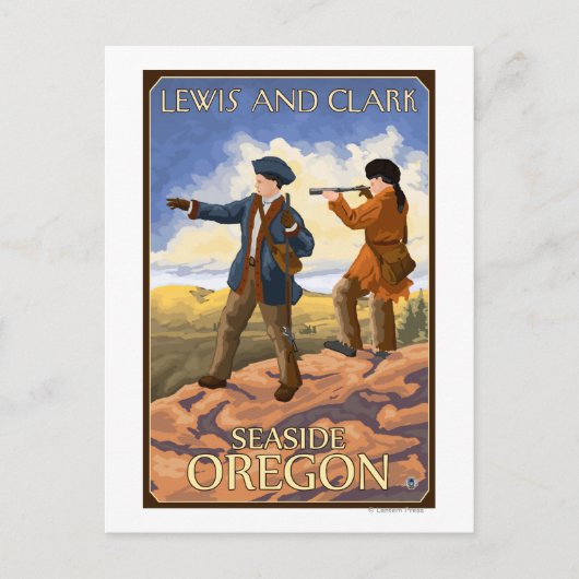 Lewis and Clark - Seaside, Oregon Briefkaart (Voorkant)