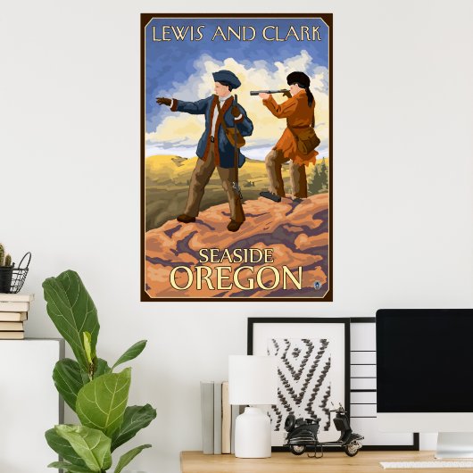 Lewis and Clark - Seaside, Oregon Poster (Thuiskantoor)