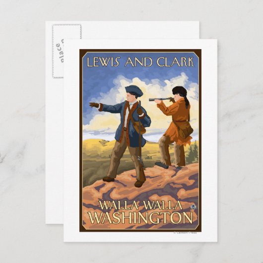 Lewis and Clark - Walla Walla, Washington Briefkaart (Voorkant / Achterkant)