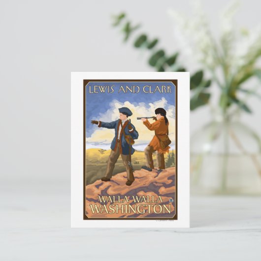 Lewis and Clark - Walla Walla, Washington Briefkaart (Staand voorkant)