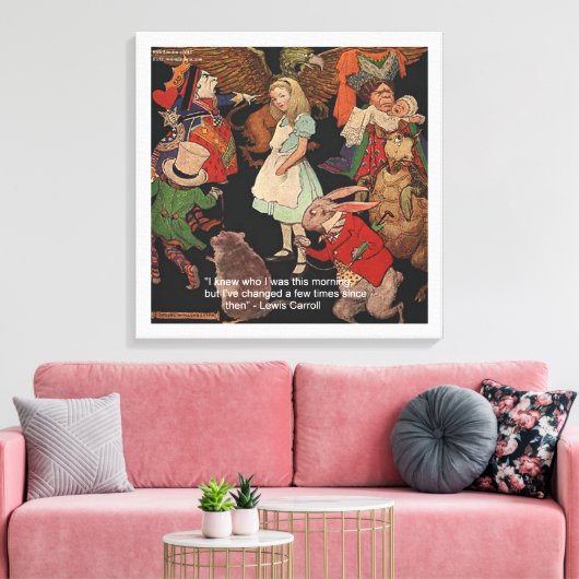 Lewis Carroll & Change of Mind Canvas Print (Insitu (Woonkamer))