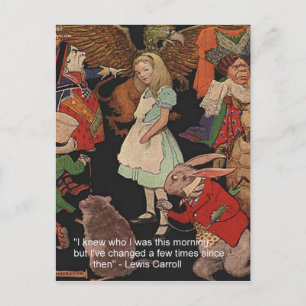Lewis Carroll-illustratie & citaat over veranderin Briefkaart