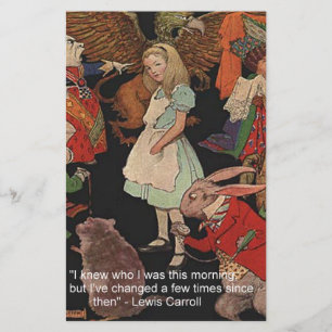 Lewis Carroll-illustratie & citaat over veranderin Briefpapier