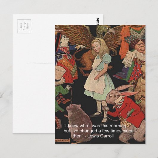 Lewis Carroll Illustration & Mind Change Quote Briefkaart (Voorkant / Achterkant)