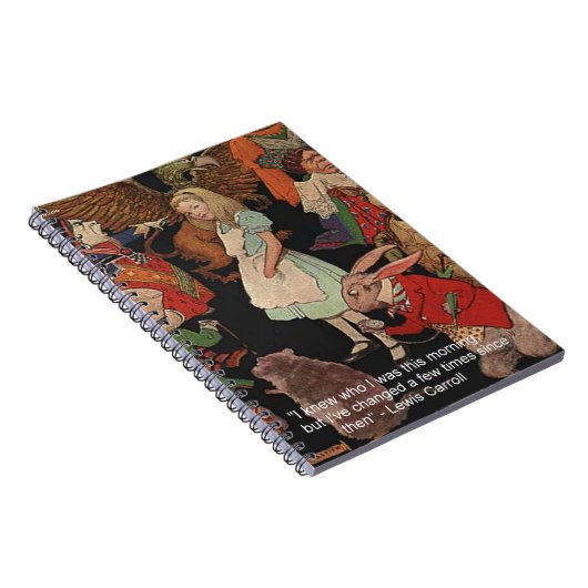 Lewis Carroll Illustration & Mind Change Quote Notitieboek (Rechterzijde)