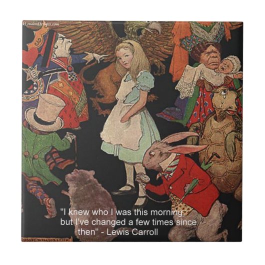 Lewis Carroll Illustration & Mind Change Quote Tegeltje (Voorkant)