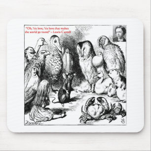Lewis Carroll Looking Glass Illustratie & Citaat Muismat