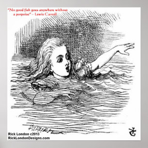 Lewis Carroll Looking Glass Illustratie & Citaat Poster