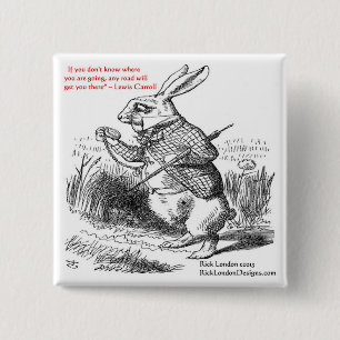 Lewis Carroll Looking Glass Illustratie & Citaat Vierkante Button 5,1 Cm