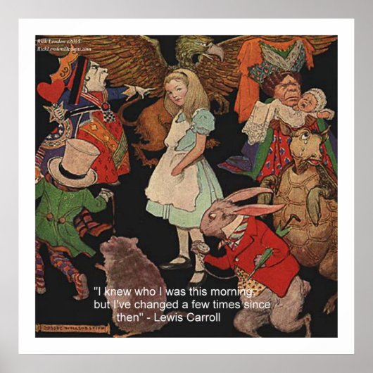 Lewis Carroll & Mind Change Quote Poster (Voorkant)