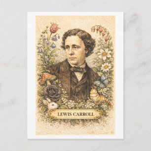 Lewis Carroll schrijver in vintage stijl Briefkaart