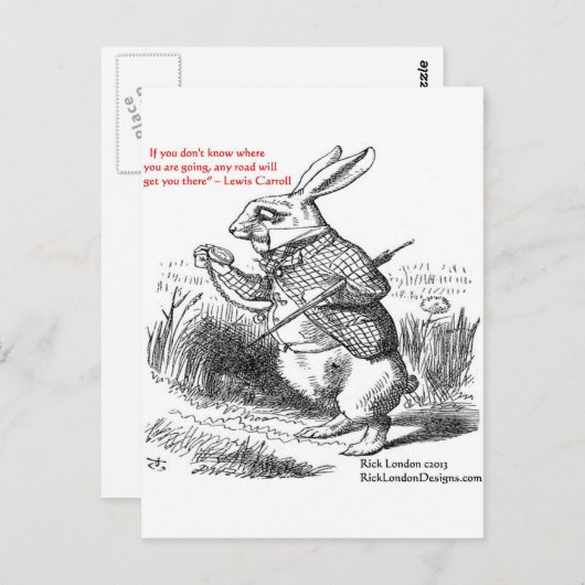 Lewis Carroll zien Illustratie en citaat Briefkaart (Voorkant / Achterkant)