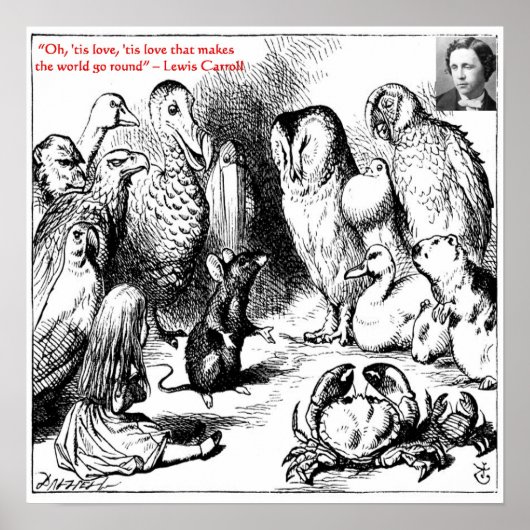Lewis Carroll zien Illustratie en citaat Poster (Voorkant)