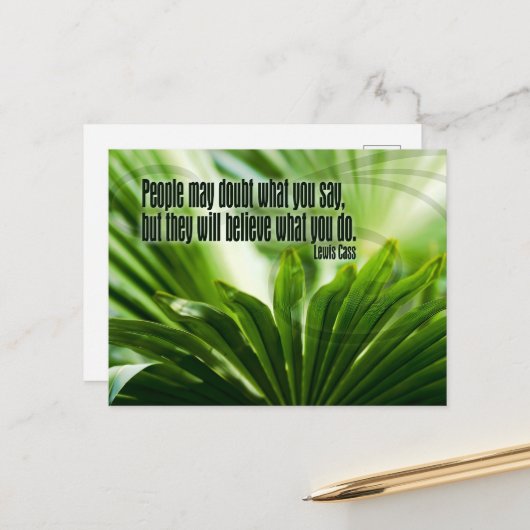 Lewis Cass Inspirerend quote "Twijfel" Briefkaart (Voorkant / Achterkant in situ)