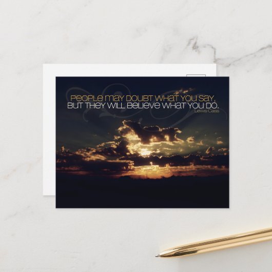 Lewis Cass "Twijfel" Inspirerend quote Briefkaart (Voorkant / Achterkant in situ)