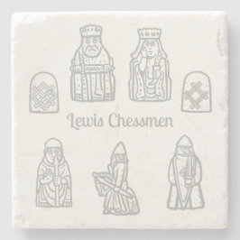 Lewis Chessmen in the Frontline Stenen Onderzetter