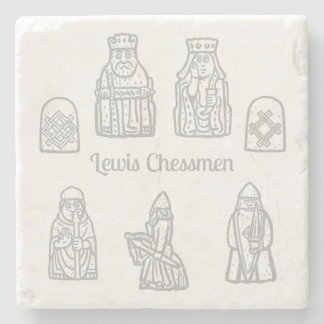 Lewis Chessmen in the Frontline Stenen Onderzetter
