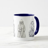 Lewis chessmen stipple art mok (Voorkant rechts)