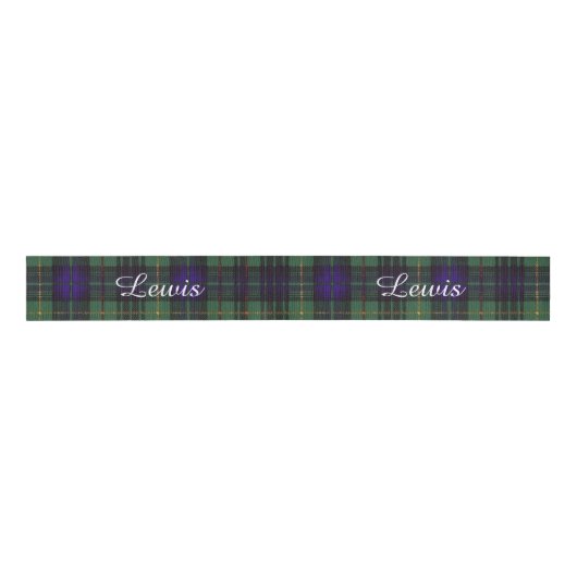 Lewis clan Pset Scottish kilt tartan Grosgrain Lint (Voorkant)