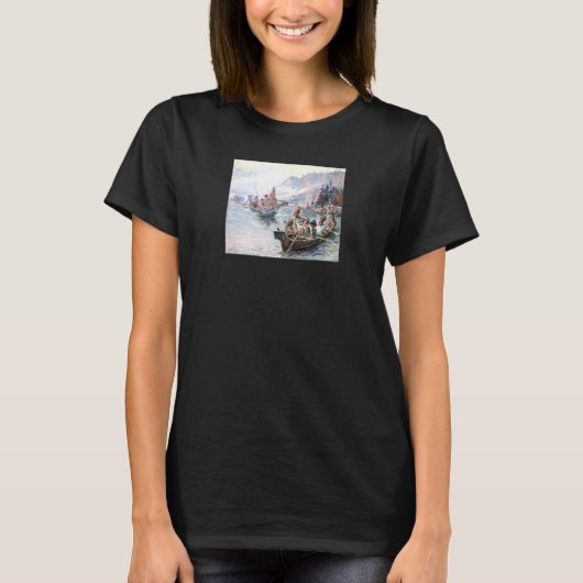 Lewis Clark Expeditie op de Beneden-Columbia T-shirt (Voorkant)