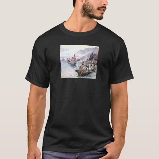 Lewis Clark Expeditie op de Beneden-Columbia T-shirt (Voorkant)