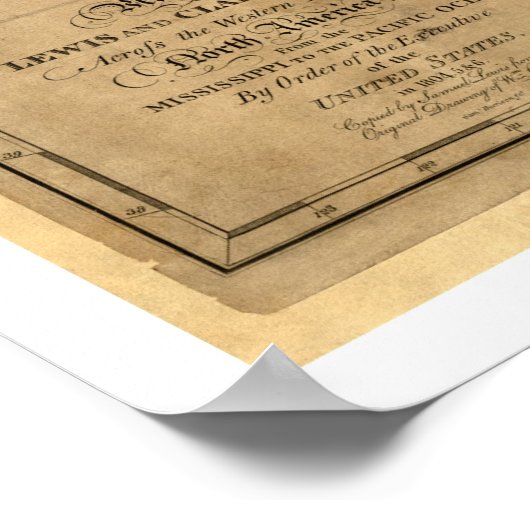 Lewis & Clark Expedition Map - 1804 Poster (Hoek)