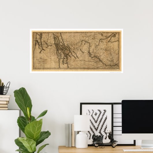 Lewis & Clark Expedition Map - 1804 Poster (Thuiskantoor)