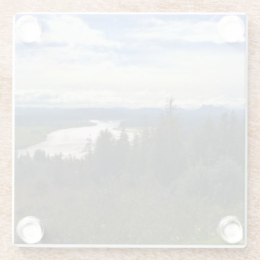 Lewis & Clark River, Oregon Glazen Onderzetter (Achterkant)