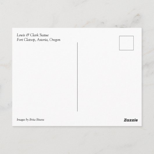 Lewis & Clark Statue, Fort Clatsop, Oregon Briefkaart (Achterkant)
