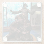 Lewis & Clark Statue, Fort Clatsop, Oregon Glazen Onderzetter (Achterkant)