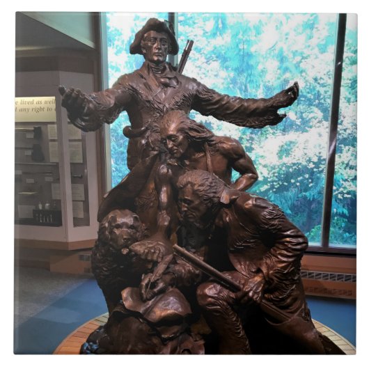 Lewis & Clark Statue, Fort Clatsop, Oregon Tegeltje (Voorkant)