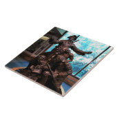 Lewis & Clark Statue, Fort Clatsop, Oregon Tegeltje (Zijkant)