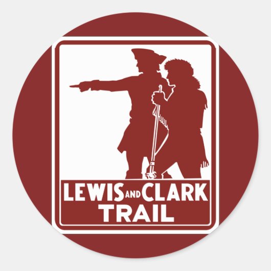 Lewis & Clark, Traffic Guide Sign, Verenigde State Ronde Sticker (Voorkant)