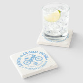 Lewis & Clark Trail (fietsen) Stenen Onderzetter (Zijkant)