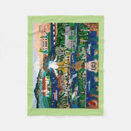 Lewis & Clark Trail ~ Oregon Fleece Deken (Voorkant)